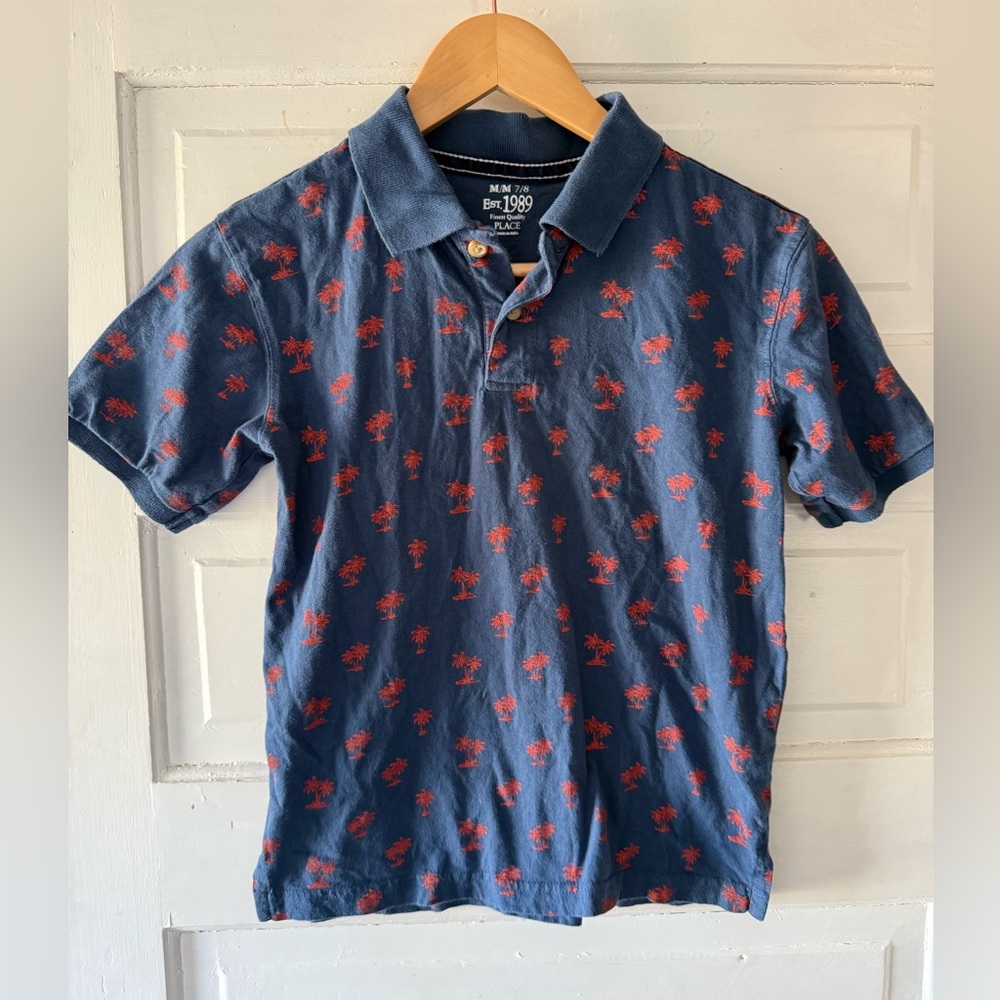 The Children's Place Blue Polo with Red Design